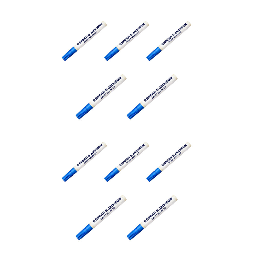10PK Spear & Jackson Paint Marker 2mm Acrylic Tip - Blue