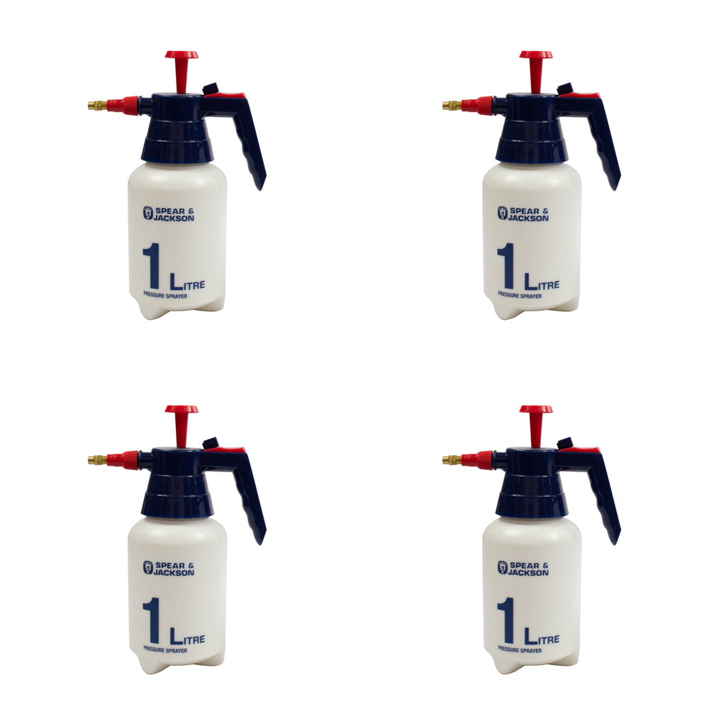 4PK Spear & Jackson Pressure Sprayer Brass Spray Nozzle - 1L
