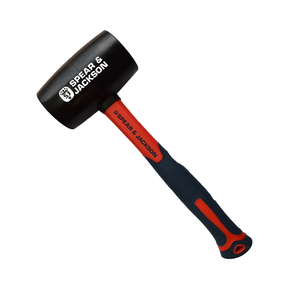 Spear & Jackson Rubber Mallet Fibreglass Handle 32oz/905g - Black