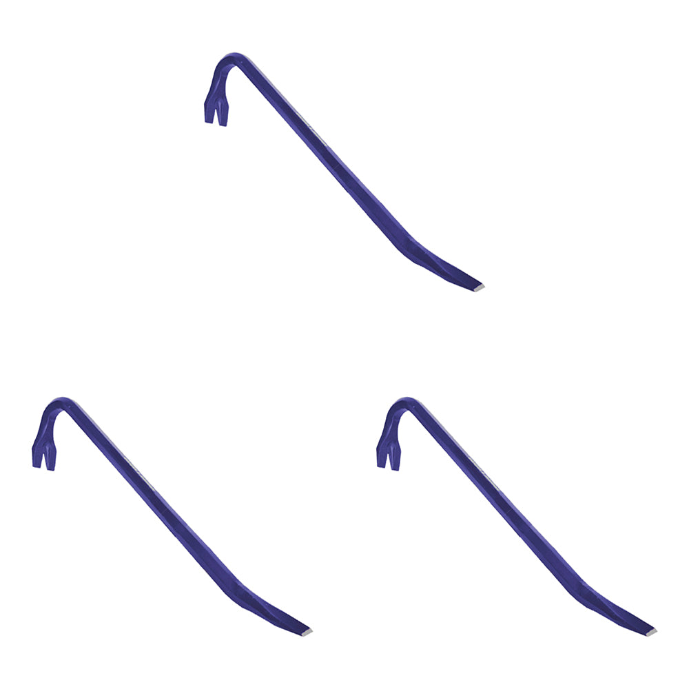 3PK Spear & Jackson Wrecking Bar Claw Carbon Steel 300mm - Blue