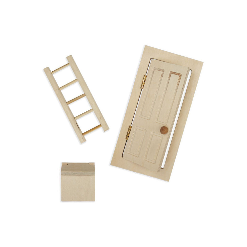 Sam & Julia Wooden Miniature Little Mouse Door Kids DIY Toy 4y+