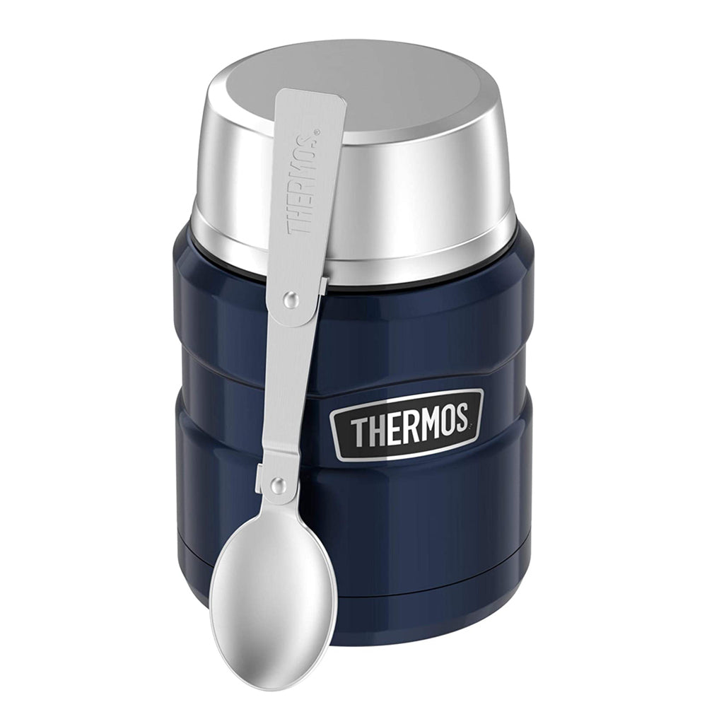 Thermos 470ml Stainless King Vacuum Insulated Food Jar w/ Spoon Midnight Blue