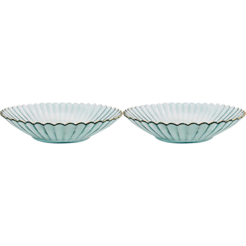 2PK LVD Glass Dish Decorative Home/Dining Tableware Large Mist/Gold