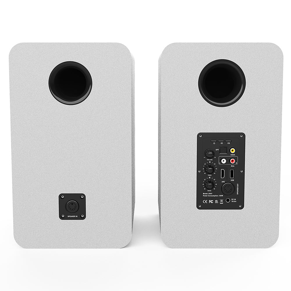 Silcron SLR07 Wireless Active Bookshelf Speakers with HDMI ARC - White