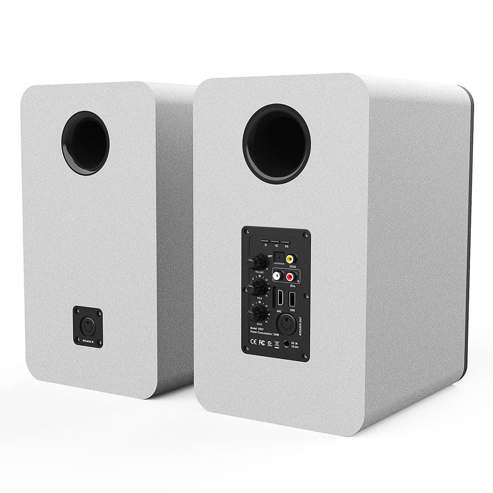 Silcron SLR07 Wireless Active Bookshelf Speakers with HDMI ARC - White