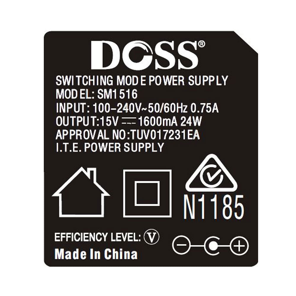 Doss 15V DC 1.6A Power Supply