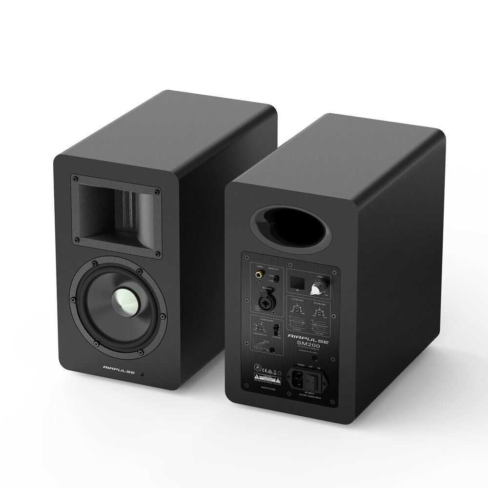 2pc Airpulse SM200 Precision Monitor Loudspeakers 185x315cm - Black