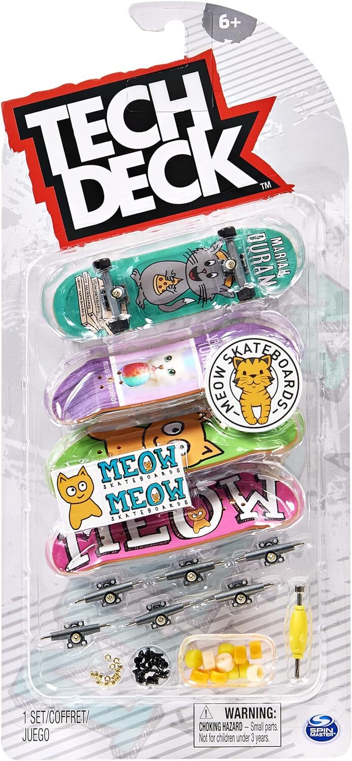 4PK Spin Master Tech Deck Finger Board Kids/Children Toy Assorted 6+