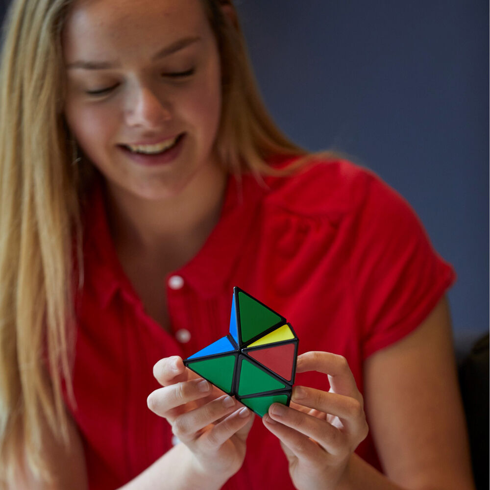 Rubiks Pyramid Shaped Fidget Create 2 layered Challenge Puzzle Toy 7y+