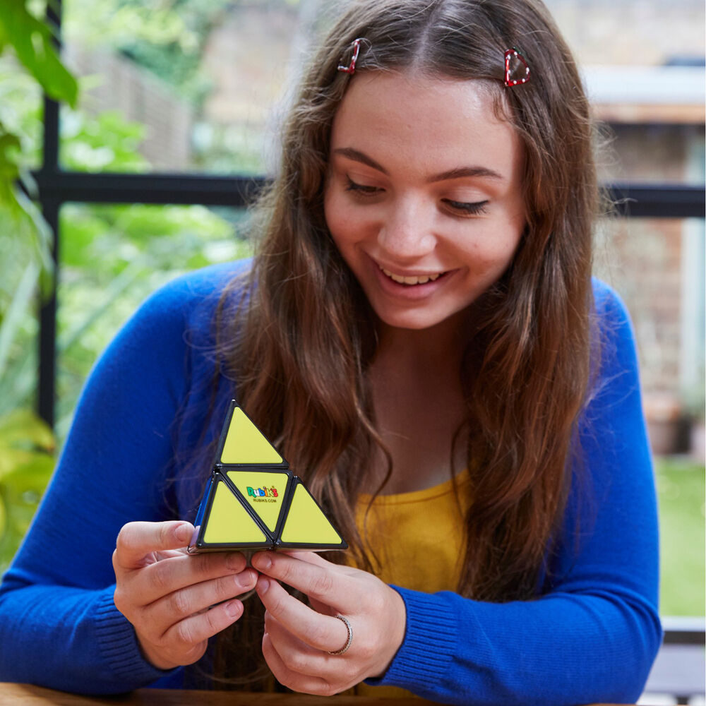 Rubiks Pyramid Shaped Fidget Create 2 layered Challenge Puzzle Toy 7y+