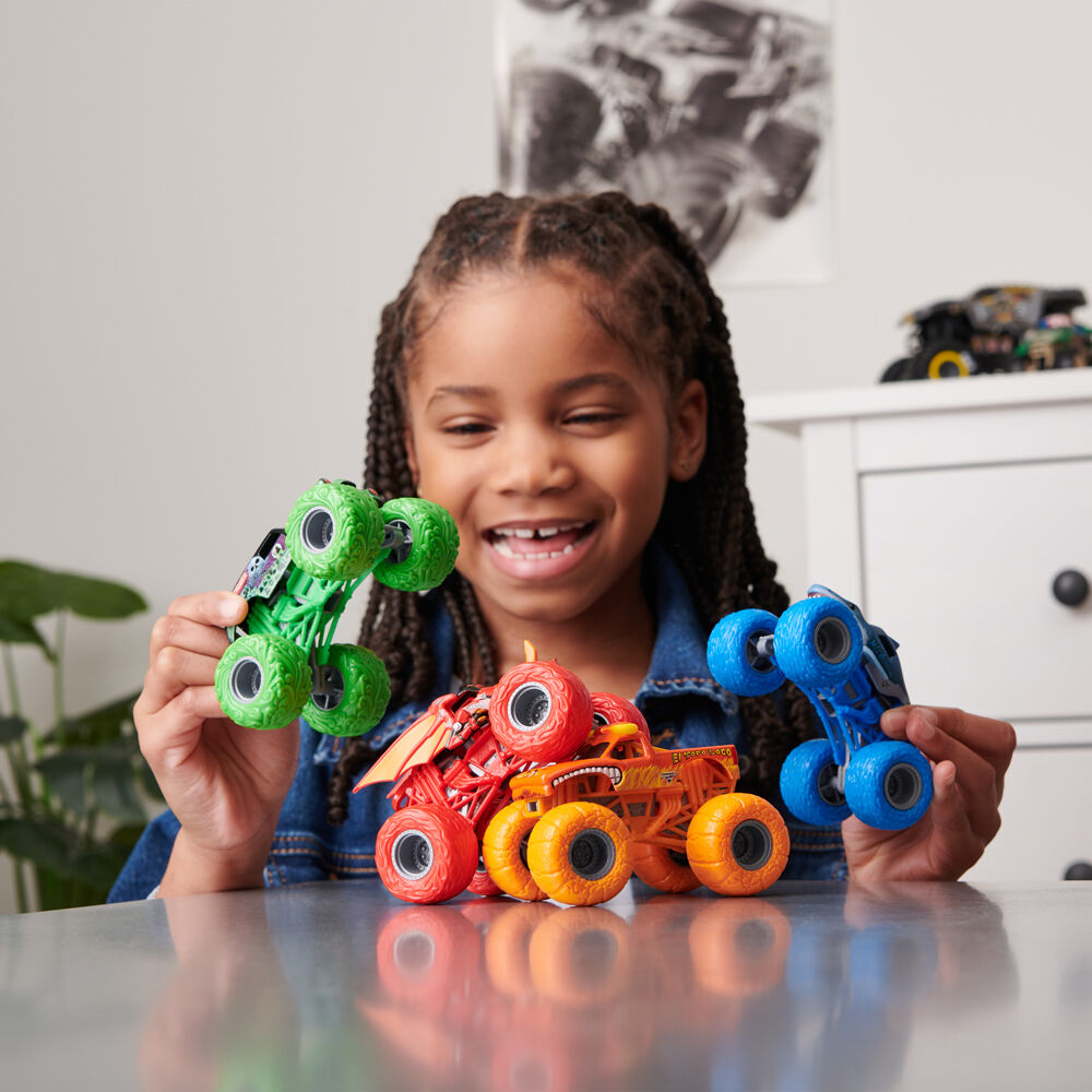 4pc Monster Jam Tough Treads 1:64 Diecast Grave Digger Trucks Kids 4y+