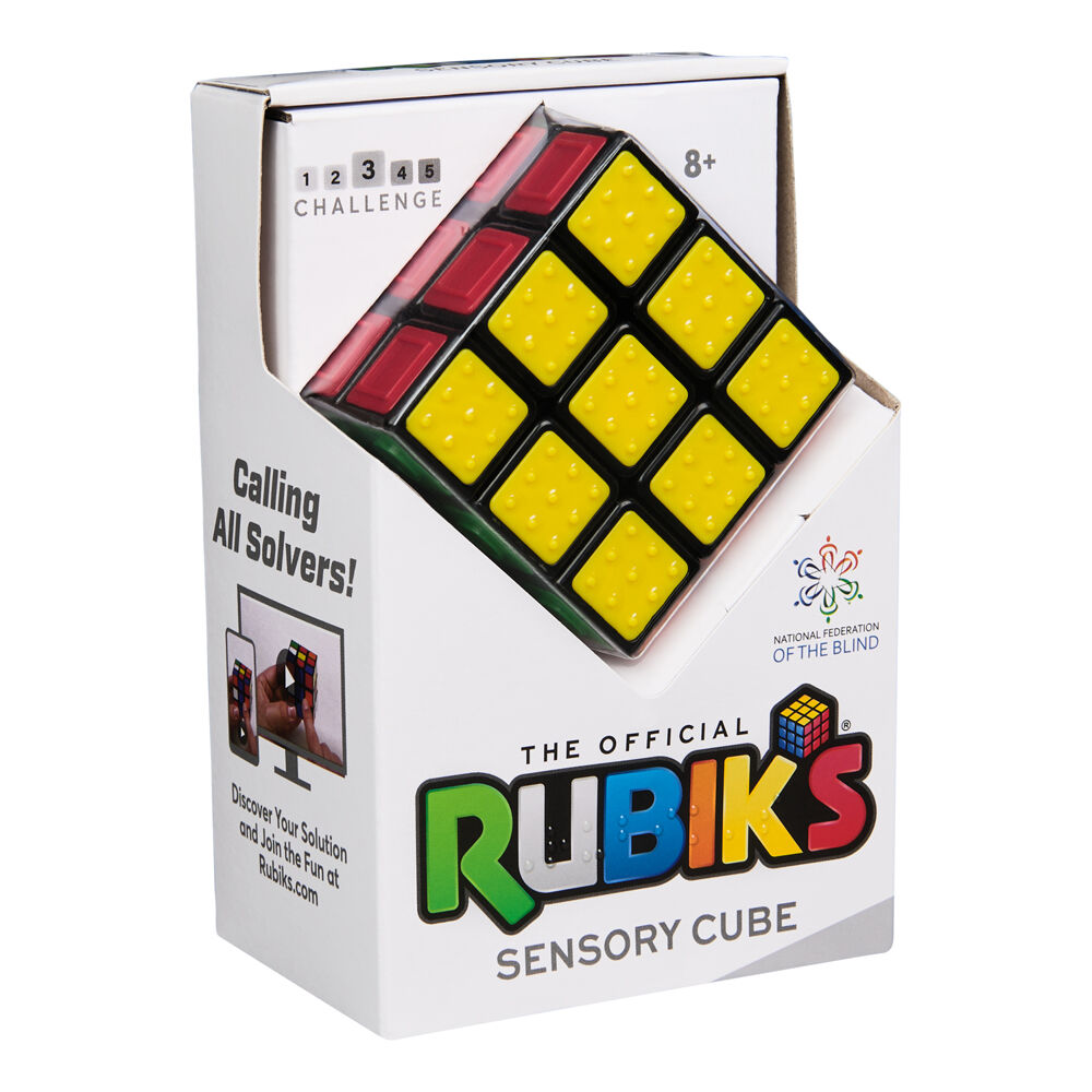 Rubiks Sensory Cube 3D Tiles Multi-Textured Tactile Shaped Classic Puzzle 8y+