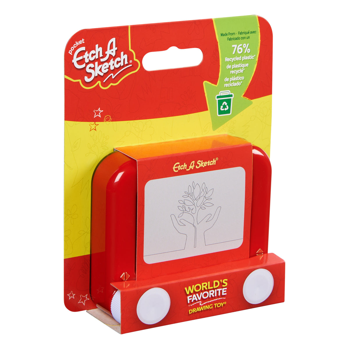 2PK Spin Master Etch A Sketch Pocket Plastic Drawing Pad Kids Toy Red 3+