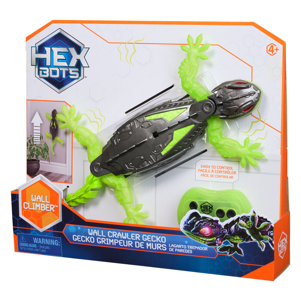 Hex Bots Gecko Wall Crawler Remote Control Green Toy Kids/Children 4y+