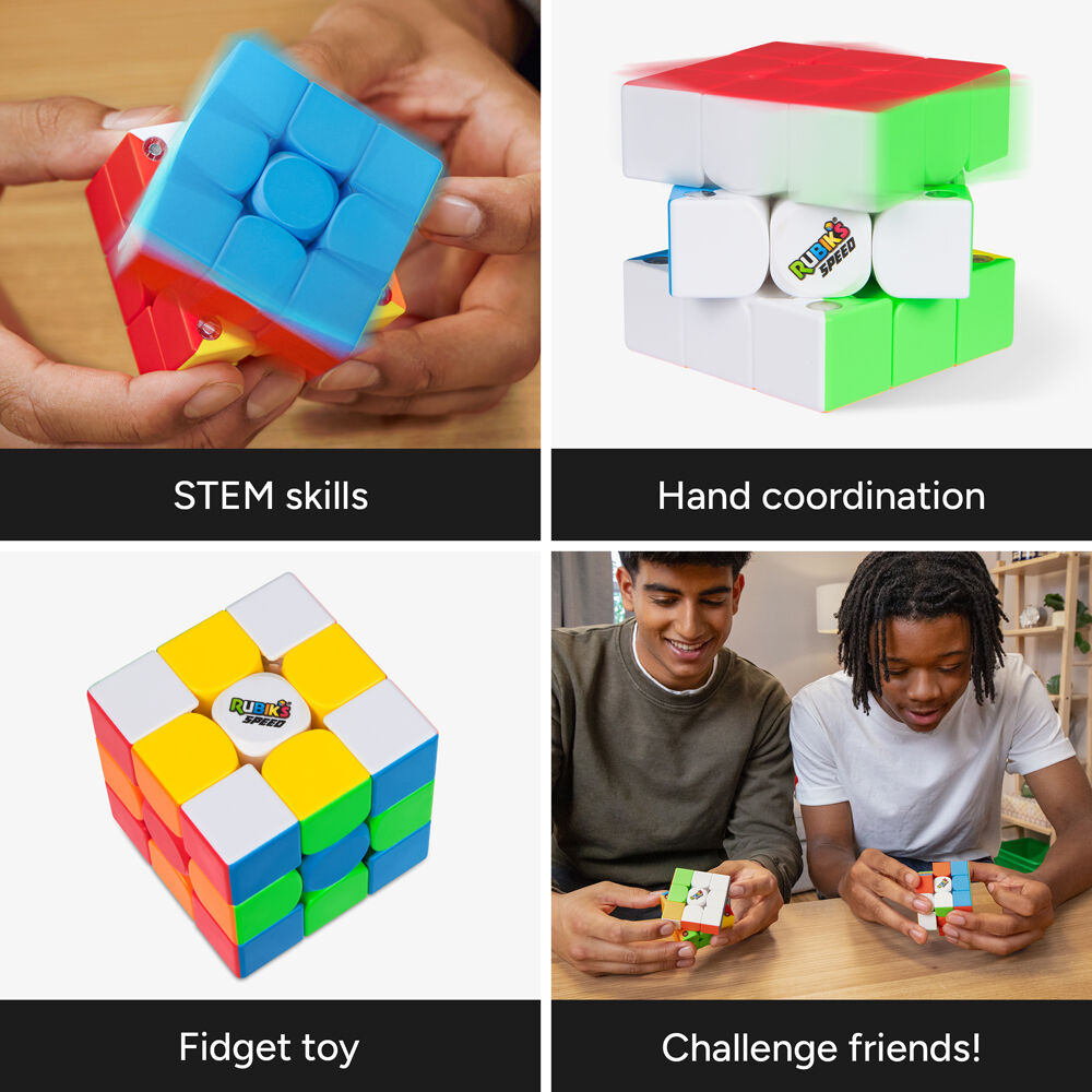 2PK Rubiks 3x3 Speed Cube Enhanced Design Smooth Fast Puzzles Kids 8y+
