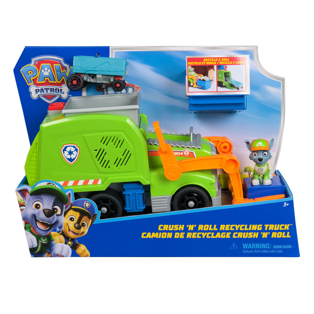 Paw Patrol Rocky Crush N Roll Recycling Action Toy Truck Kids/Children 3y+