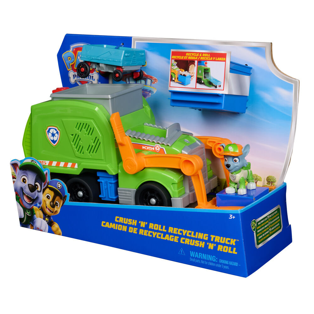 Paw Patrol Rocky Crush N Roll Recycling Action Toy Truck Kids/Children 3y+