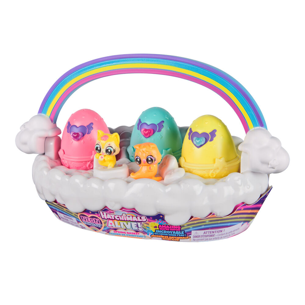 Hatchimals Alive Neon Rainbow Spring Basket 3 Eggs Kittingale 3y+ Assorted