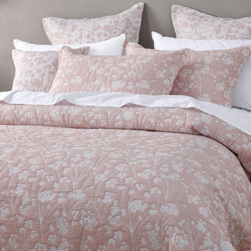 Bianca Myra Poly/Cotton Bedspread Pillowcase Set Blush Pink