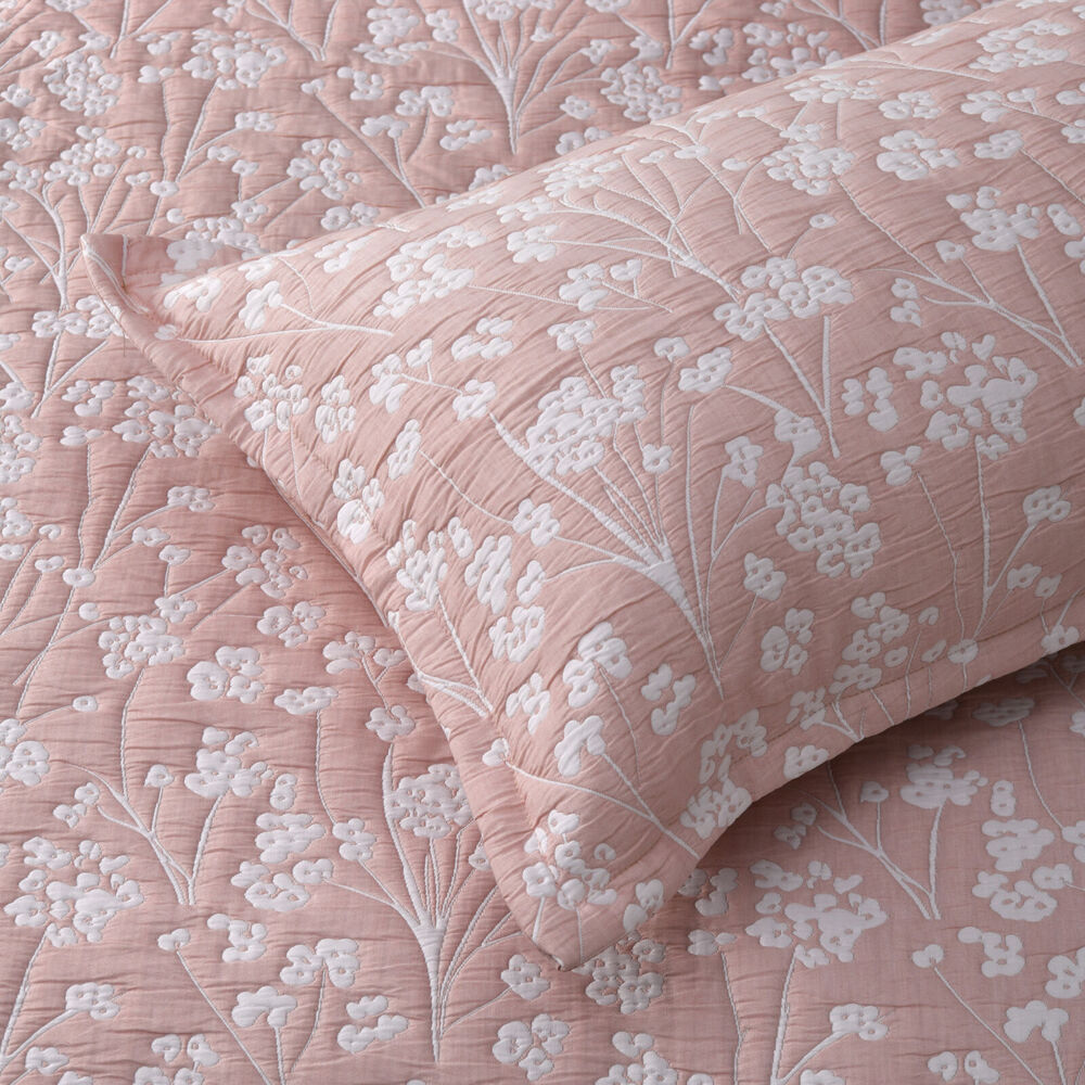 Bianca Myra Poly/Cotton Bedspread Pillowcase Set Blush Pink