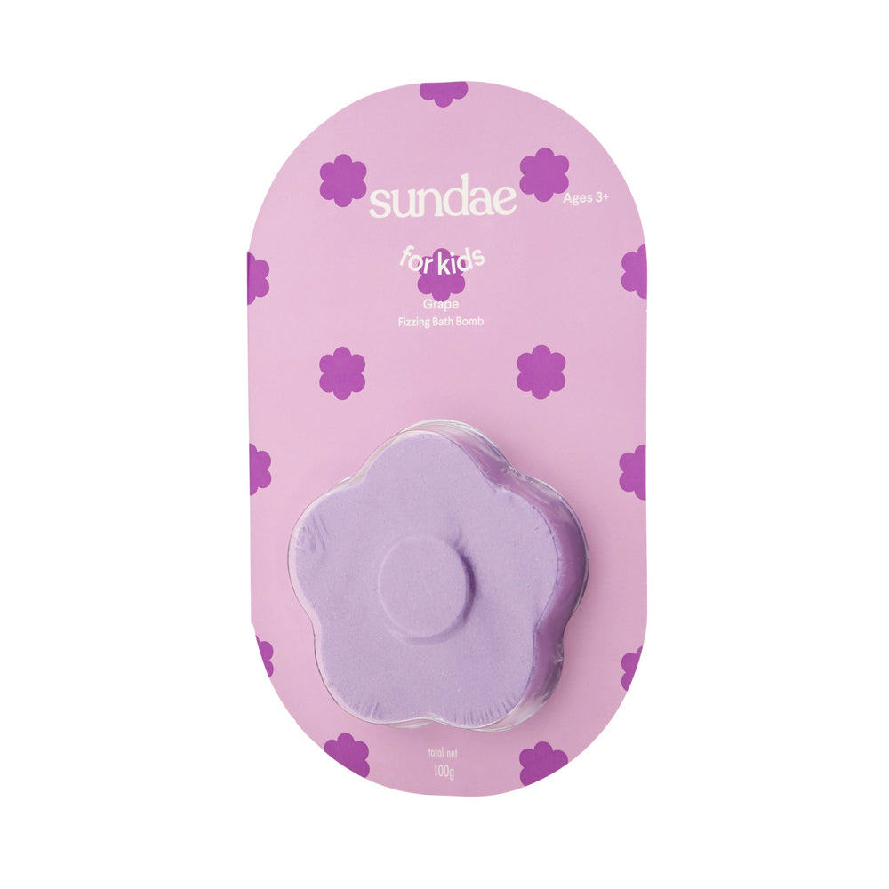 4PK Sundae Kids Fizzing Bath Bomb Bathroom Grape Bodywash 100g