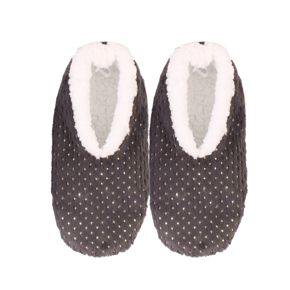 Splosh SnuggUps Women's Metallic Slippers Charcoal