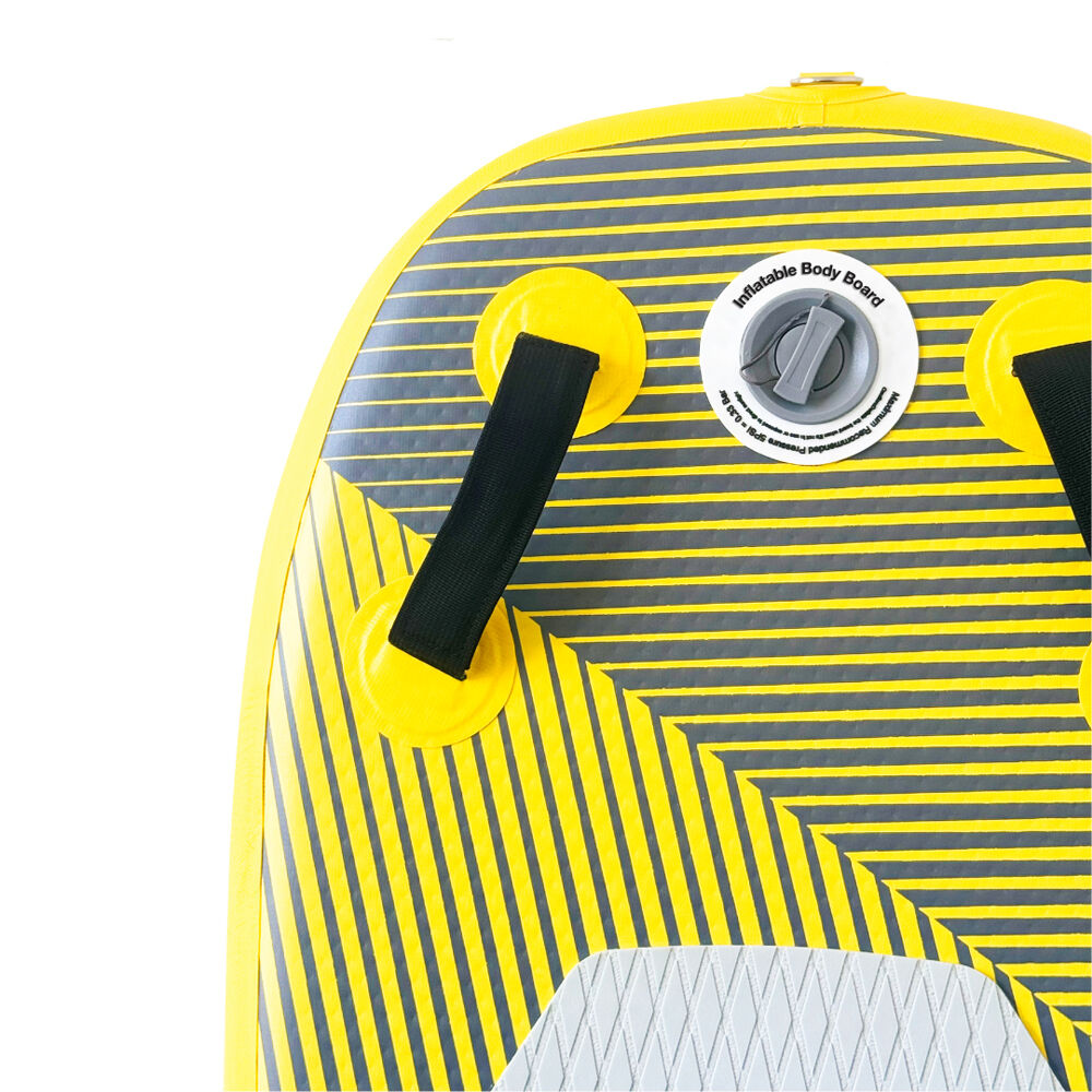 Spire Pipe Inflatable Bodyboard w/Carry Bag & Pump 104x51x10cm Yellow/Grey