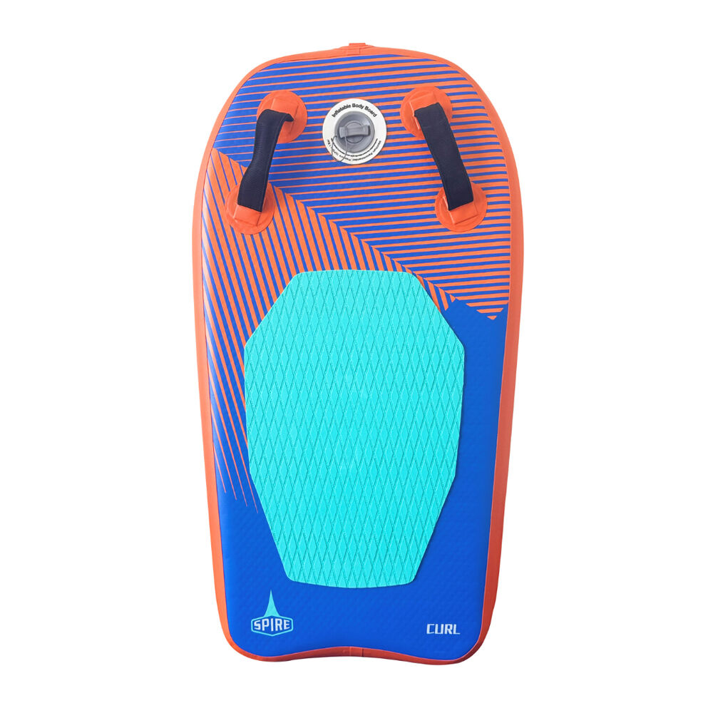Spire Curl Inflatable Bodyboard w/Carry Bag & Pump 94x51x10cm Blue/Orange