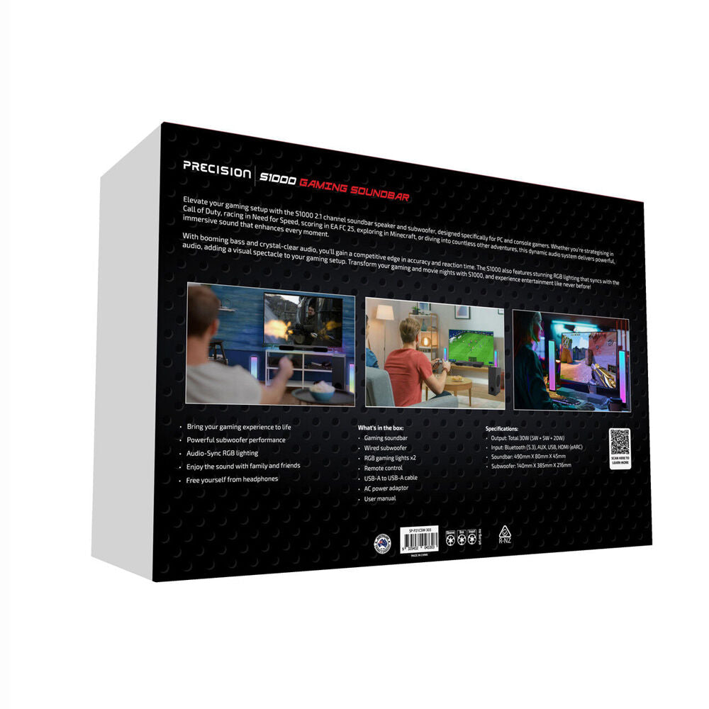 Precision RGB S1000 Gaming Soundbar w/ Subwoofer Bluetooth/Optical/AUX/USB/eARC