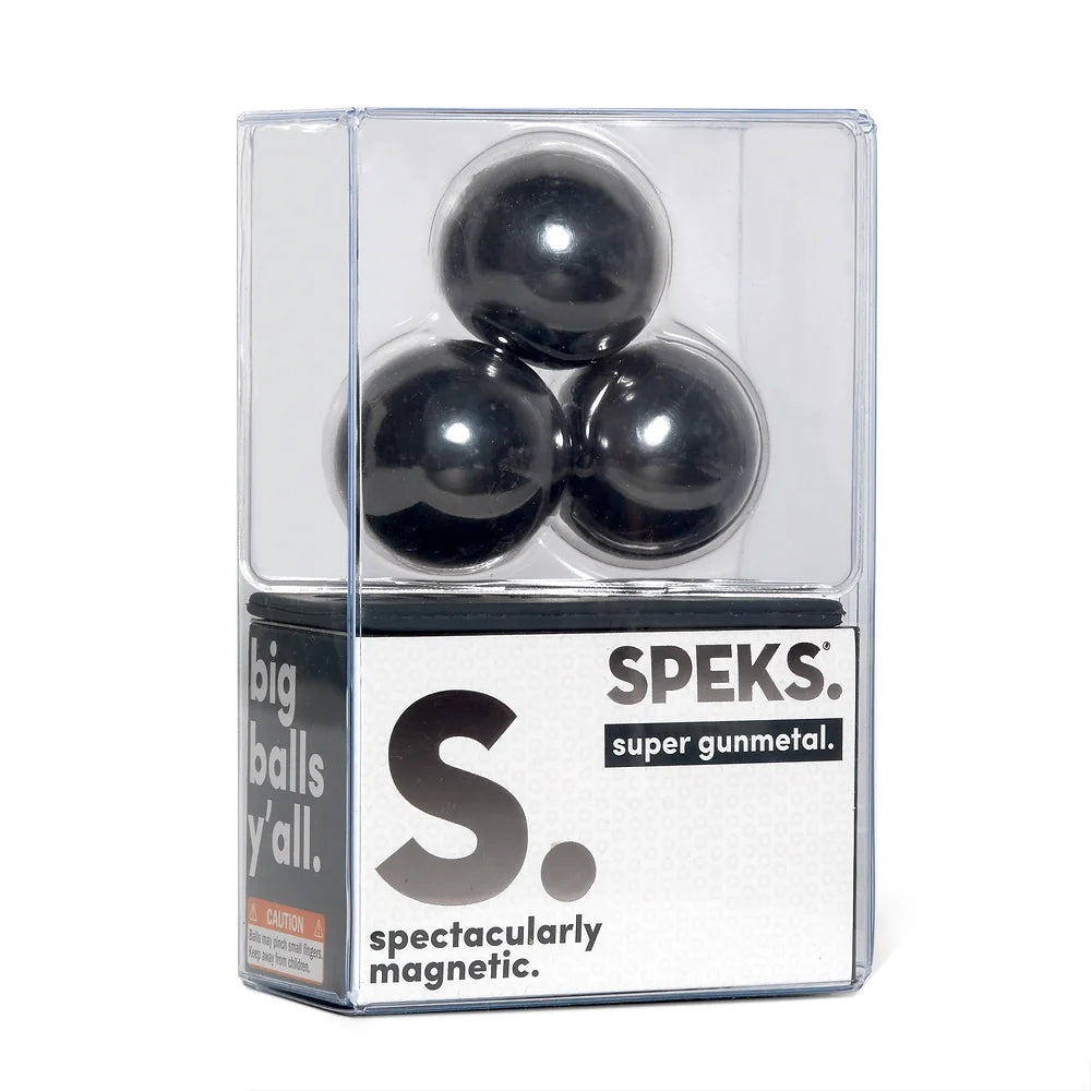 3pc Speks Gunmetal Super Sensory Magnetic Ball Toy 14y+