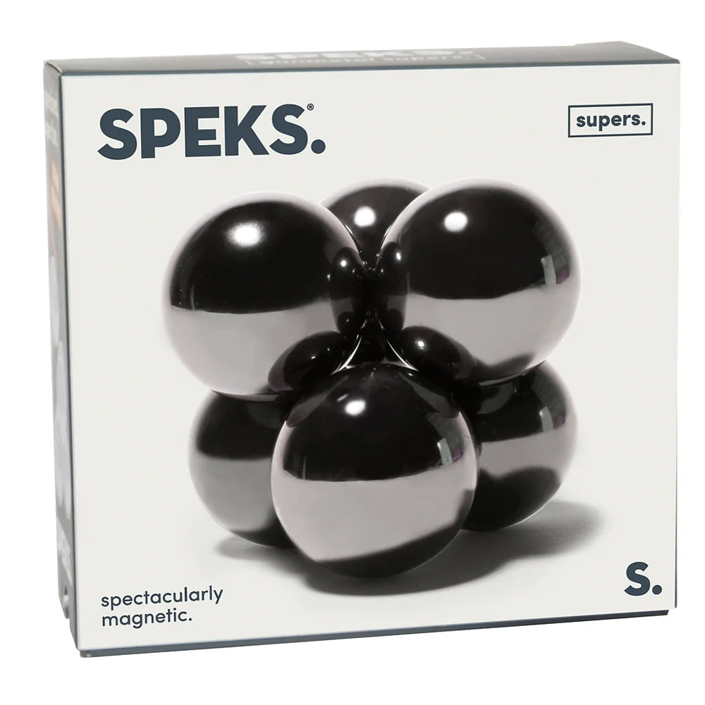 6pc Speks Gunmetal Super Sensory Magnetic Ball Toy 14y+