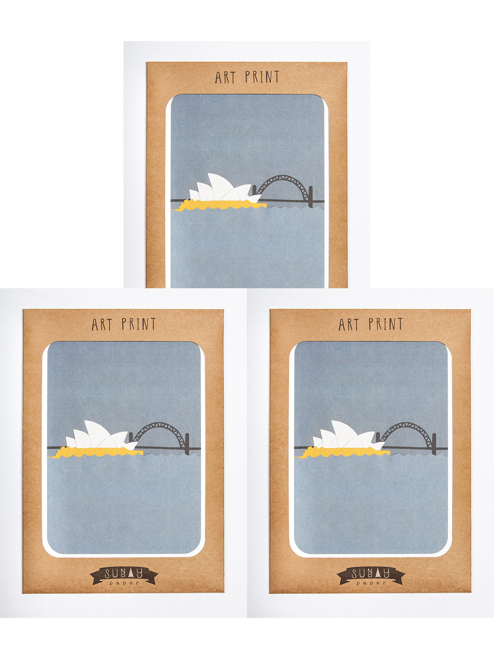 3PK Sunday Paper Art Print Stationery 25x17.5cm - Sydney