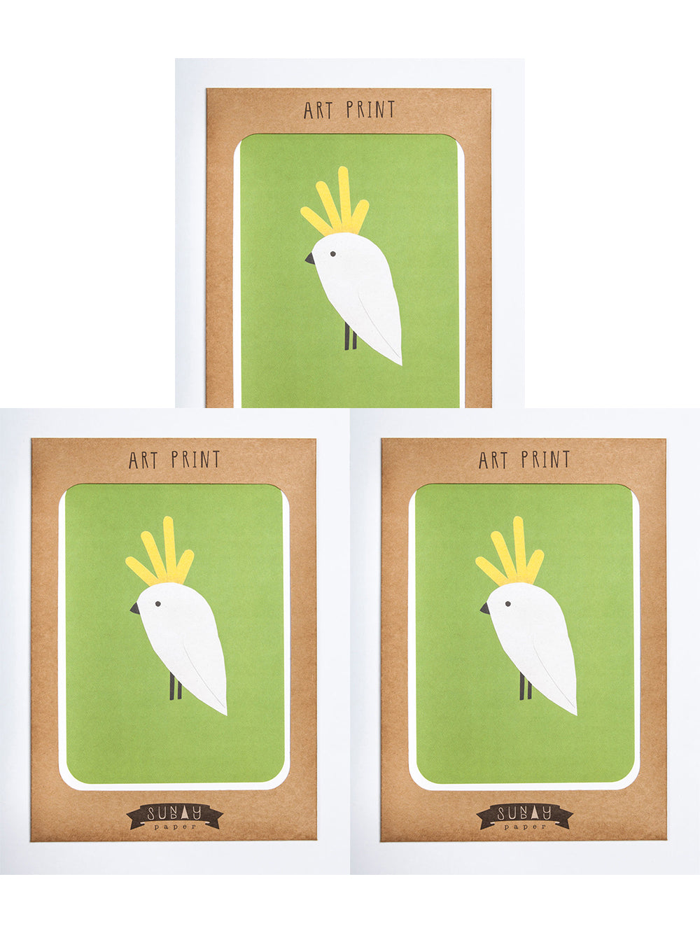 3PK Sunday Paper Art Print Sationery 25x17.5cm - Cockatoo
