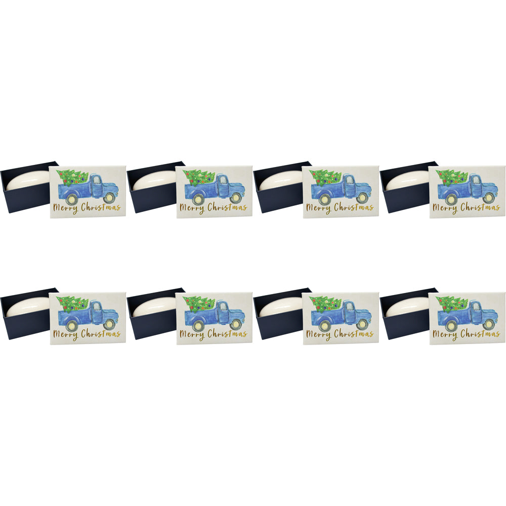 8PK LVD Christmas Truck Bath Soap Bar 9x6cm w/ Box - Blue