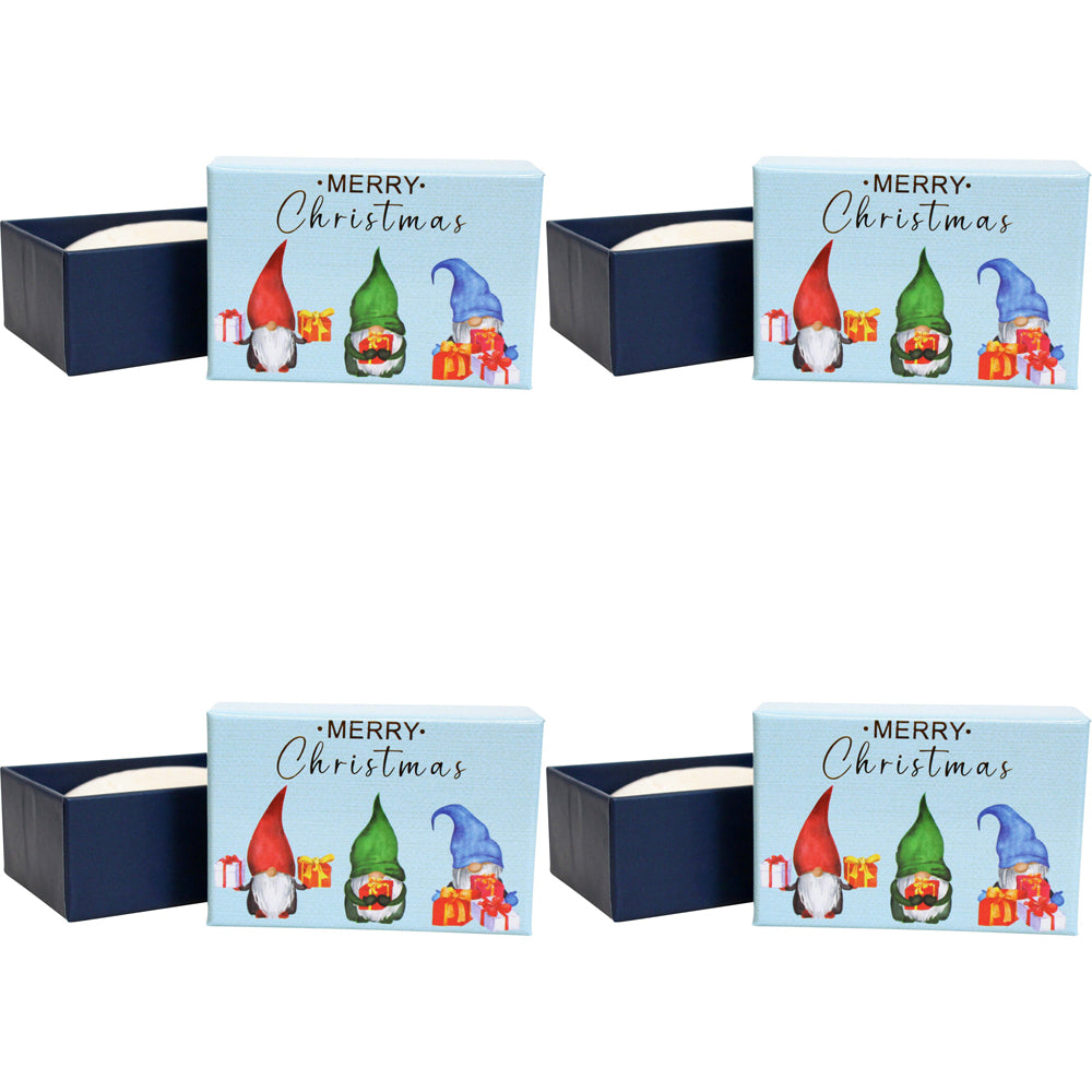4PK LVD Merry Christmas Gnome Scented Bath Soap Bar 9x6cm w/ Box