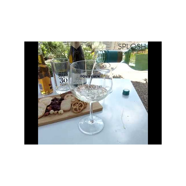 4PK Splosh Sip Celebration Queen Balloon Glass 675ml - Clear