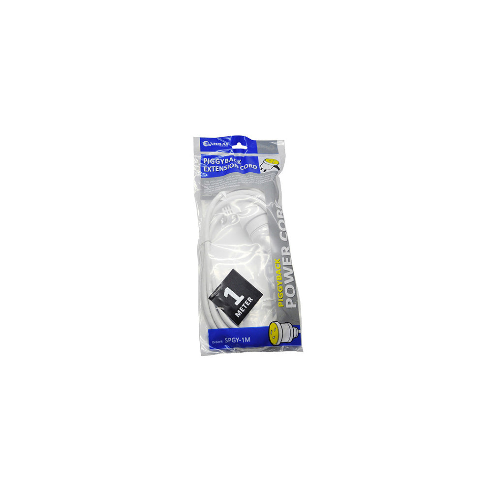 6PK Sansai Piggy Back Plug Indoor Extension Cord 1M - White