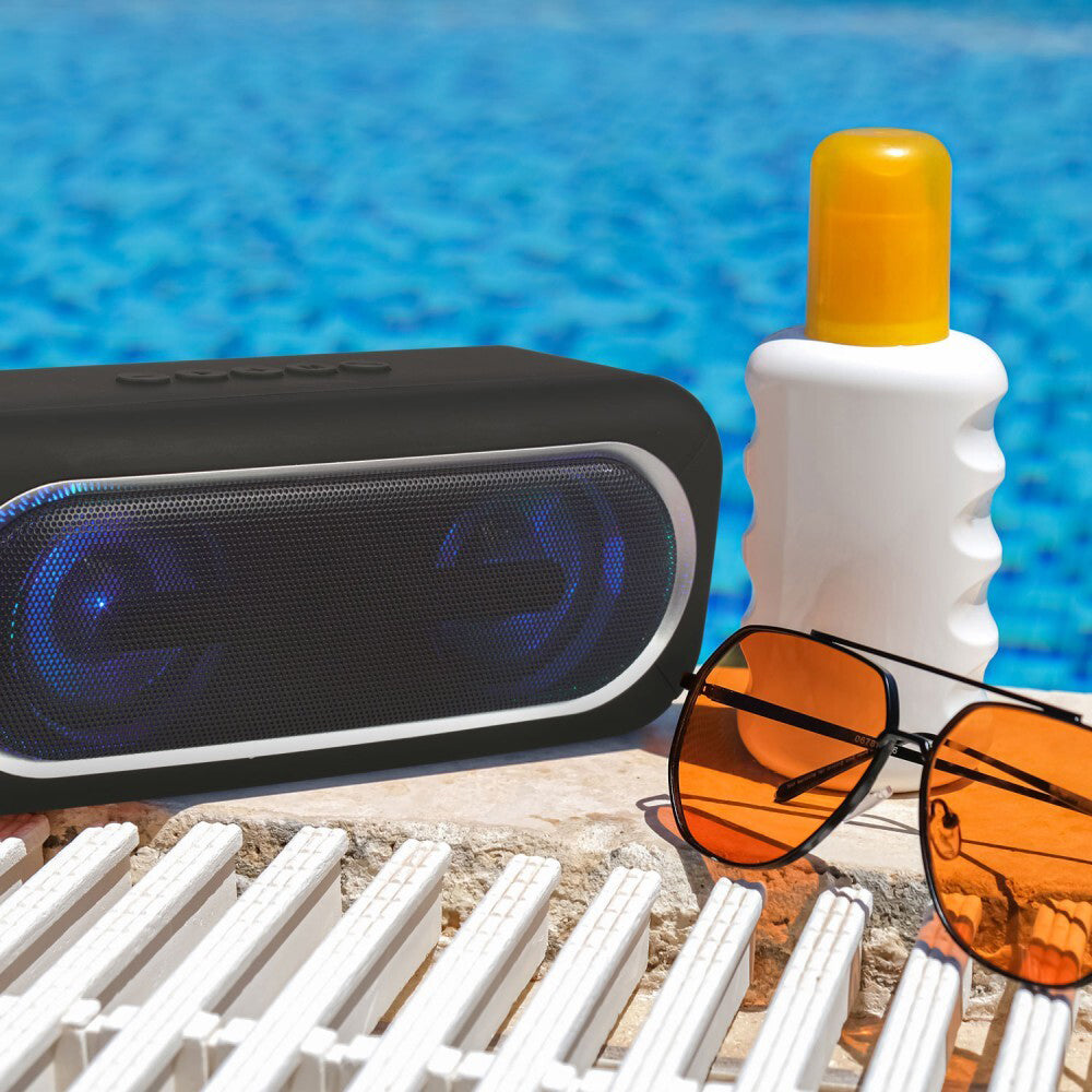 Laser Portable LED Wireless Bluetooth Speaker - Black