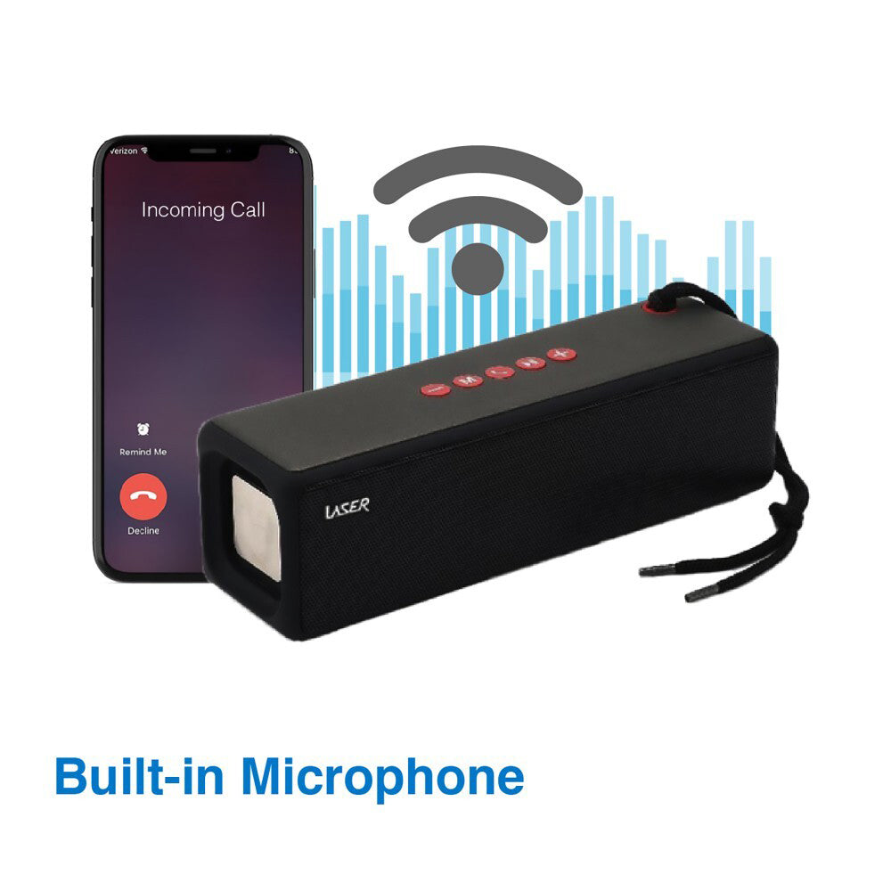Laser TWS Portable Wireless Bluetooth Bar Speaker - Black