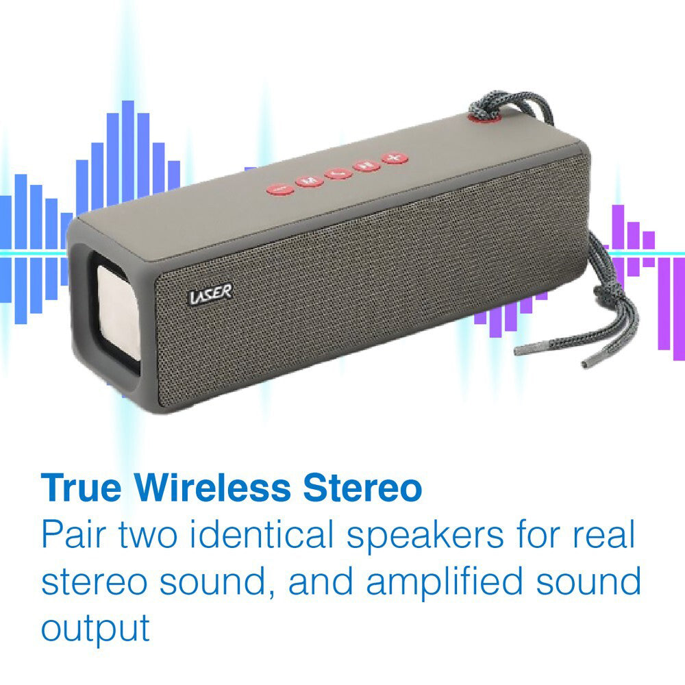 Laser TWS Portable Wireless Bluetooth Bar Speaker - Grey
