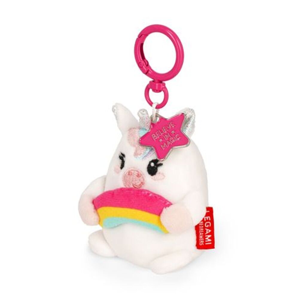 Legami Plush Keyring Unicorn w/Metal Ring Super Soft Kids Bag Charm/Toy 3y+