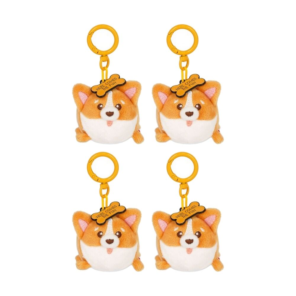 4PK Legami Plush Keyring Corgi w/Metal Ring Super Soft Kids Bag Charm/Toy 3y+
