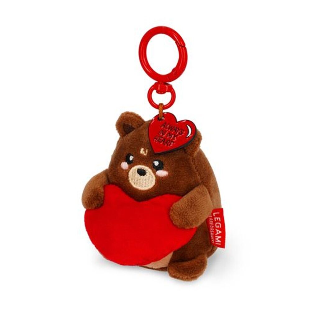Legami Plush Keyring Teddy w/Metal Ring Super Soft Kids Bag Charm/Toy 3y+