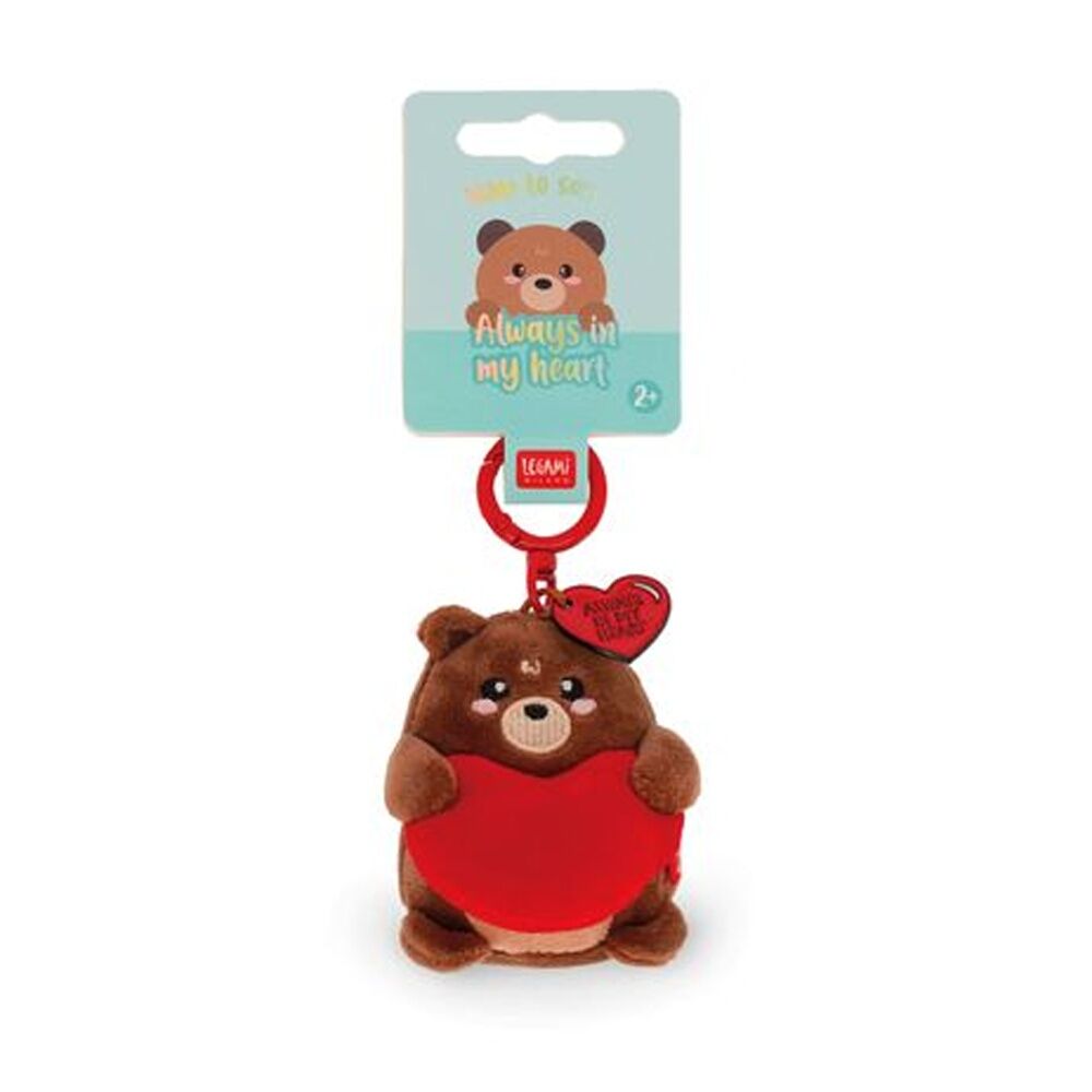 Legami Plush Keyring Teddy w/Metal Ring Super Soft Kids Bag Charm/Toy 3y+