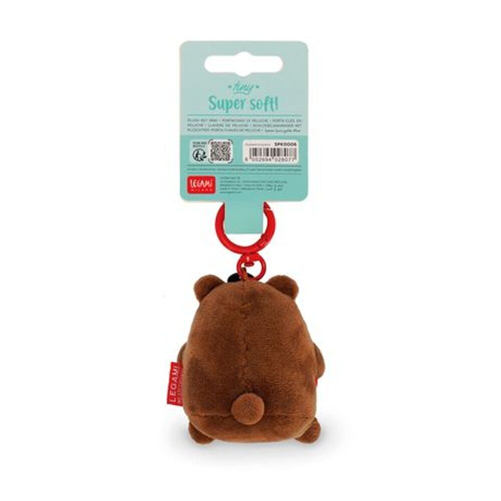 Legami Plush Keyring Teddy w/Metal Ring Super Soft Kids Bag Charm/Toy 3y+