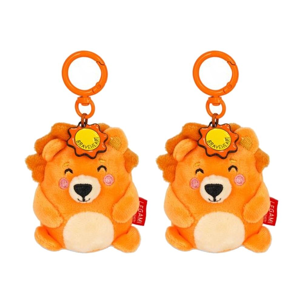 2PK Legami Plush Keyring Lion w/Metal Ring Super Soft Kids Bag Charm/Toy 3y+
