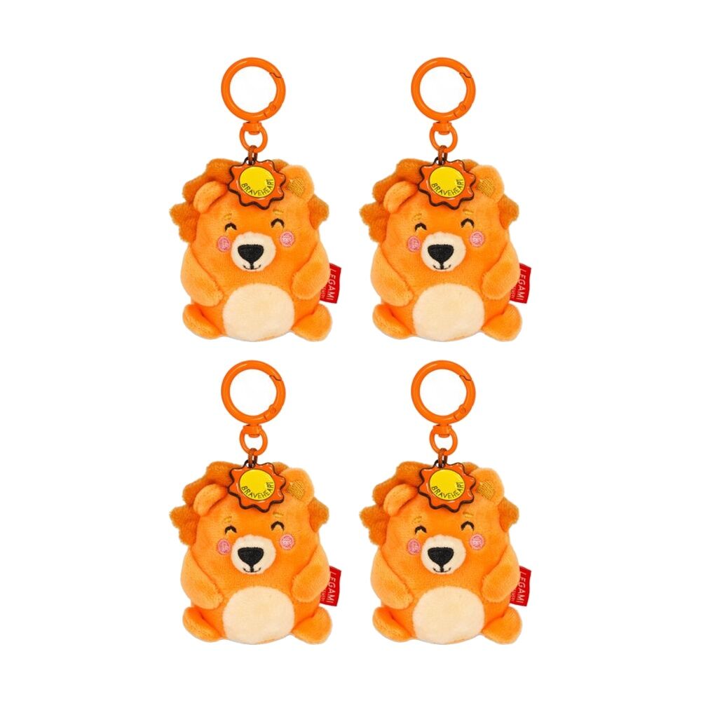 4PK Legami Plush Keyring Lion w/Metal Ring Super Soft Kids Bag Charm/Toy 3y+