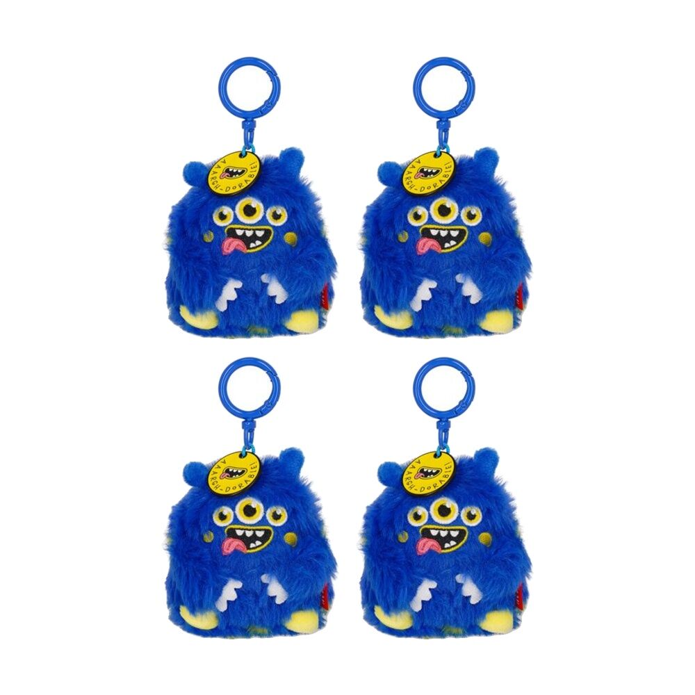 4PK Legami Plush Keyring Monster w/Metal Ring Super Soft Kids Bag Charm/Toy 3y+