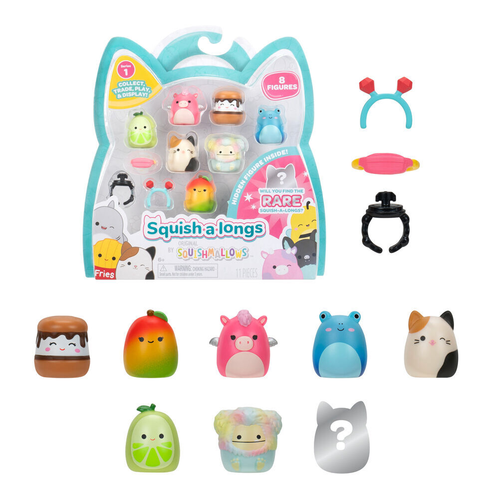 2x 8pc Squishmallows Squish A Longs Kids Squeezable Soft Toy 6y+ Assorted