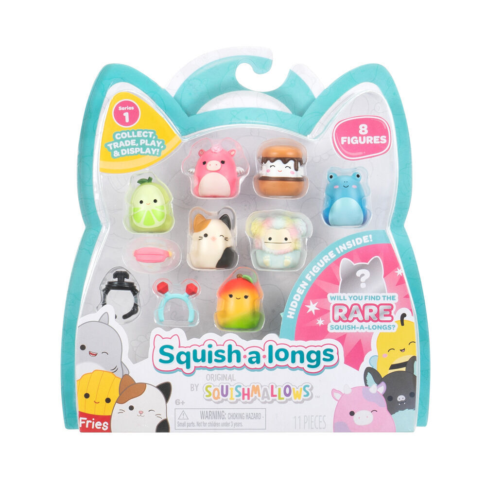 2x 8pc Squishmallows Squish A Longs Kids Squeezable Soft Toy 6y+ Assorted
